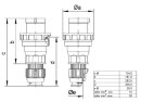 CEE-form 125A Stecker, 400V, 5 pol, Schraubkontakt, IP67,...