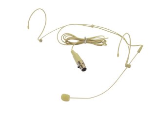 Omnitronic HS-1100 XLR Headset Mikrofon, Federleichtes, hautfarbenes Kopfbügelmikrofon