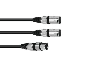 Omnitronic Kabel XFMM-30 XLR(f)/2x XLR(m), 3m