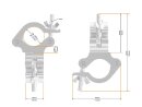 Global Truss Trussaufnehmer doppelt, für 50mm Rohr, bei 90° arretierbar