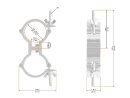 Global Truss Trussaufnehmer doppelt schwarz, für 50mm Rohr, M8 Flügelmutter