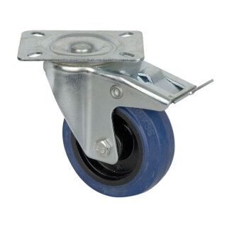 Showgear Blue Wheel, 100 mm, Swivel, with brake