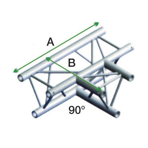 Milos Deco-22 Triangle truss, 3-way horizontal, ATM36, 90° corner