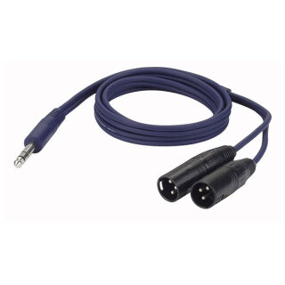 DAP-Audio Adapterkabel, 2x XLR 3pol männlich auf Klinke Stereo, 1,5 Meter