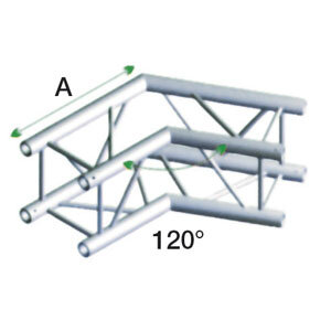 Milos Pro-30 Square F Truss, Corner, QCF22, 120° corner, silver