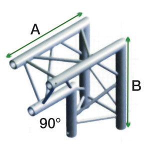 Milos Pro-30 Triangle F Truss, Corner apex down, ACF25, 90° corner