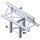 Milos Pro-30 Triangle F Truss, T-Cross vertical 3-way, apex up, 71 cm, ATF35B, 90° corner