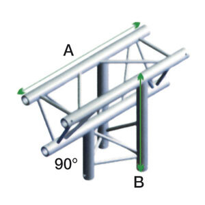 Milos Pro-30 Triangle F Truss, T-Cross up/down 3-way, 71 cm, ATF37, 90° corner