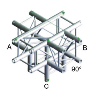 Milos Pro-30 Square G Truss, Cross + Down 5-way -71cm, QCU51, 90° corner, silver