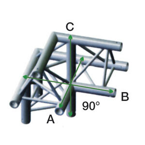 Milos Pro-30 Triangle G Truss, down left, apex up, ALU32, 90° corner