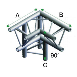 Milos Pro-30 Triangle G Truss, down left, apex down, ALU34, 90° corner