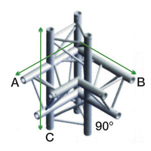 Milos Pro-30 Triangle G Truss, up/down, right, 71 cm, ACU44, 90° corner