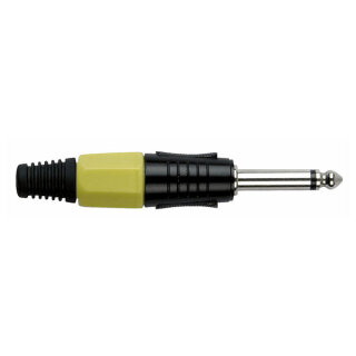 DAP-Audio 6.3 mm. Jackplug mono, Black housing, Yellow endcap