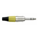 DAP-Audio 6.3 mm. Jackplug stereo, Nickel housing, Yellow...