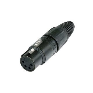 DAP-Audio XLR 4p Female connector, Black housing with silver contacts