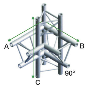 Milos Pro-30 Triangle P Truss, up/down, left-71 cm, ACB45, 90° corner