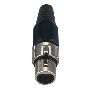 DAP-Audio XLR 5p. Connector, Nickel housing, Female, Black endcap