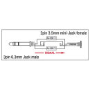 DAP-Audio XGA12, Adapter/Verbinder, Klinke männlich stereo auf Mini-Klinke weiblich, inkl. 2x 10 kilo-Ohm Widerstand