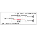 DAP-Audio XGA40, Adapter/Verbinder, Mini-Klinke männlich auf 2x Mini-Klinke weiblich, inkl. 2x 10 kilo-Ohm Widerstand