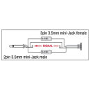 DAP-Audio XGA43, Adapter/Verbinder, Mini-Klinke männlich mono auf Mini-Klinke weiblich, inkl. 2x 10 kilo-Ohm Widerstand