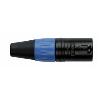 DAP-Audio XLR 3-pol Stecker, männlich, schwarzes Gehäuse, blaue Endkappe