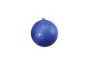Deco Ball 10cm, blue, glitter 4x