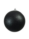 Deco Ball 20cm, black, glitter