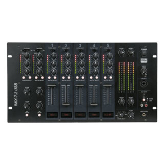 DAP-Audio IMIX-7.2 USB, 7 Kanal, 6HE, Installationsmixer, USB, 2 Zonen