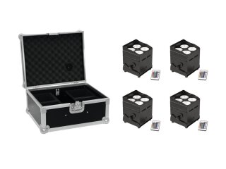 Eurolite Set 4x AKKU UP-4 QCL Spot QuickDMX + Case