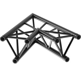 Litecraft Truss LT33B C19, 2-Weg Winkel 45°, in RAL9005 schwarz matt, inkl. Verbindersatz