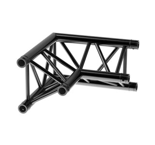 Litecraft Truss LT33B C25, 2-Weg Winkel 90° Spitze innen, in RAL9005 schwarz matt, inkl. Verbindersatz