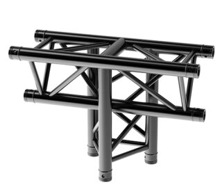 Litecraft Truss LT33B C35, 3-Weg T-Stück vertikal, Spitze unten, in RAL9005 schwarz matt