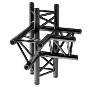 Litecraft Truss LT33B C44, 4-Weg Winkel rechts, in RAL9005 schwarz matt, inkl. Verbindersatz