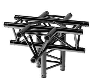 Litecraft Truss LT33B C53, 5-Weg Winkel, Spitze unten, in RAL9005 schwarz matt, inkl. Verbindersatz