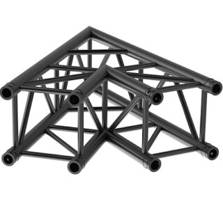 Litecraft Truss LT34B C19, 2-Weg Winkel 45°, in RAL9005 schwarz matt, inkl. Verbindersatz