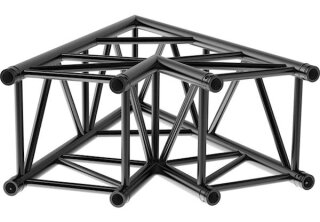 Litecraft Truss LT44B HD3 C19, 2-Weg Winkel 45°, in RAL9005 schwarz matt, inkl. Verbindersatz