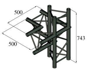 Alutruss Trilock S-PAC-45 4-Weg-Stück Abgang unten rechts