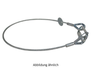 Litecraft Sicherungsseil 3 mm, beidseitig gekauscht, 60 cm, max. 5 kg nach DGUV I215-313, Kettenglied 5 mm, silber