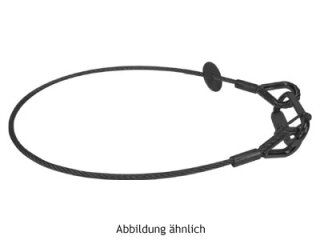 Litecraft Sicherungsseil 3 mm, beidseitig gekauscht, 60 cm, max. 5 kg nach DGUV I215-313, Kettenglied 5 mm, schwarz