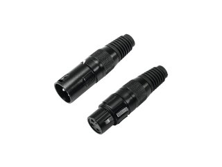 Omnitronic XLR socket/plug set 3pin black housing 5x