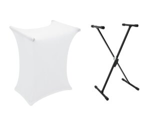 Dimavery Set SVT-1 Keyboard Stand + Cover white