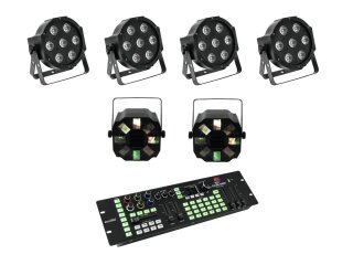 Eurolite Set 4x LED SLS-7 HCL Floor + 2x LED FE-700 + DMX LED Co