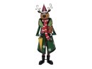 Reindeer with Coat, Metal, 155cm, green