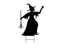 Silhouette Metal Witch with Broom, 150cm