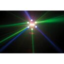Showtec Airwolf, rotierender LED-Effekt, 6x 8 Watt RGBW-LED, 130mW RG-Laser, 24x 0,5 Watt-LED Strobe