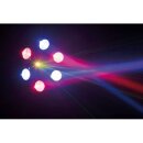 Showtec Airwolf, rotierender LED-Effekt, 6x 8 Watt RGBW-LED, 130mW RG-Laser, 24x 0,5 Watt-LED Strobe