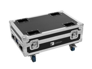 Roadinger Flightcase 4x AKKU BAR-6 Glow QCL Flex QuickDMX mit La