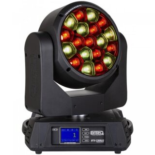 Briteq BTX-Cirrus II, LED Zoom Moving Wash, 19x 30 Watt RGBW-LED, 4-60 Grad Zoom, Pixel-Mapping