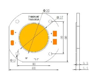 LED COB 250W 3000K LED PFE-250 3000K Profile Spot (TX-6060W250D180CUY)