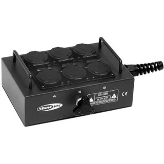 Showgear BO-6-PG Powerbox mit 6 Schuko für Kabelanschluss